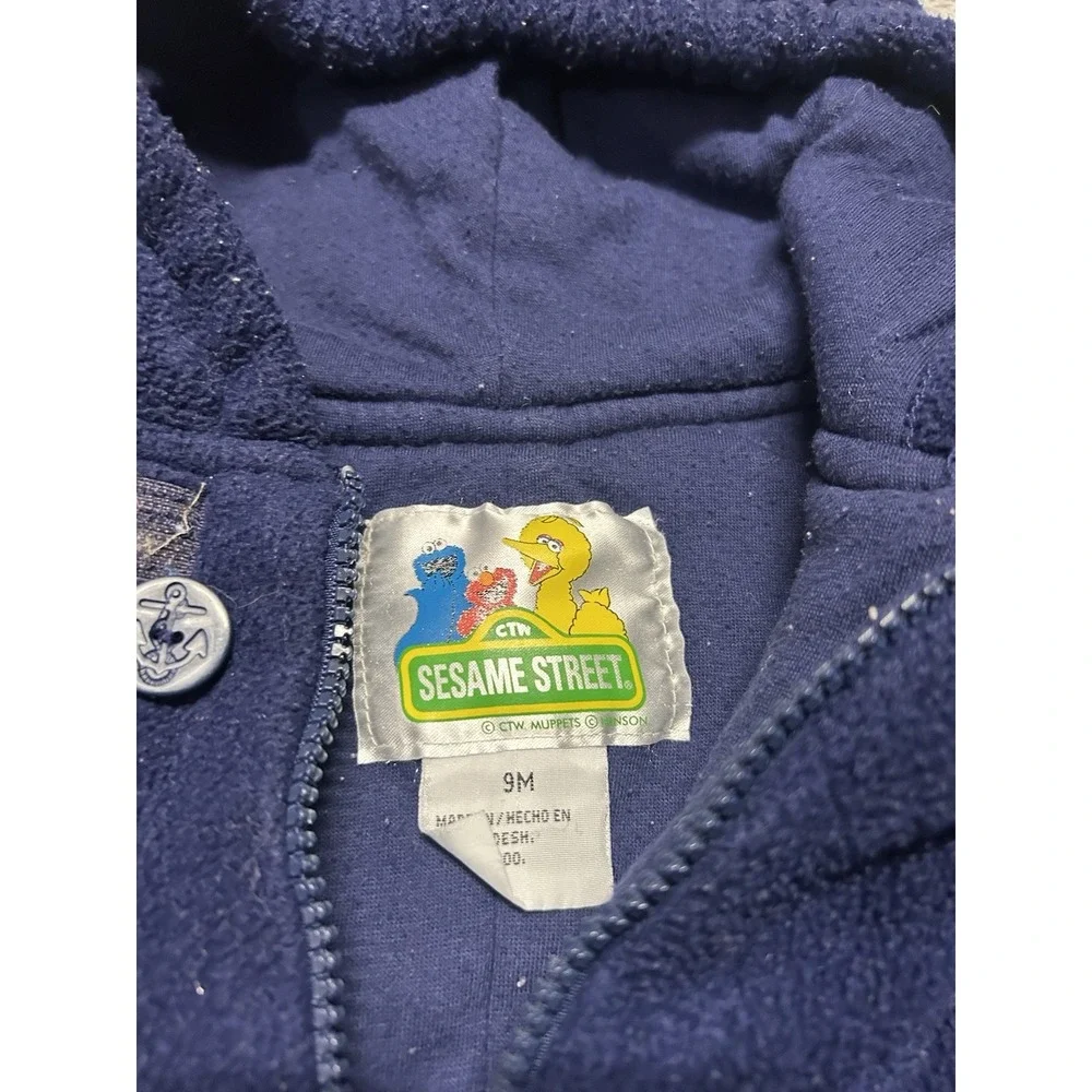 Vintage Sesame Street Baby Fleece Snowsuit Size 9 Months